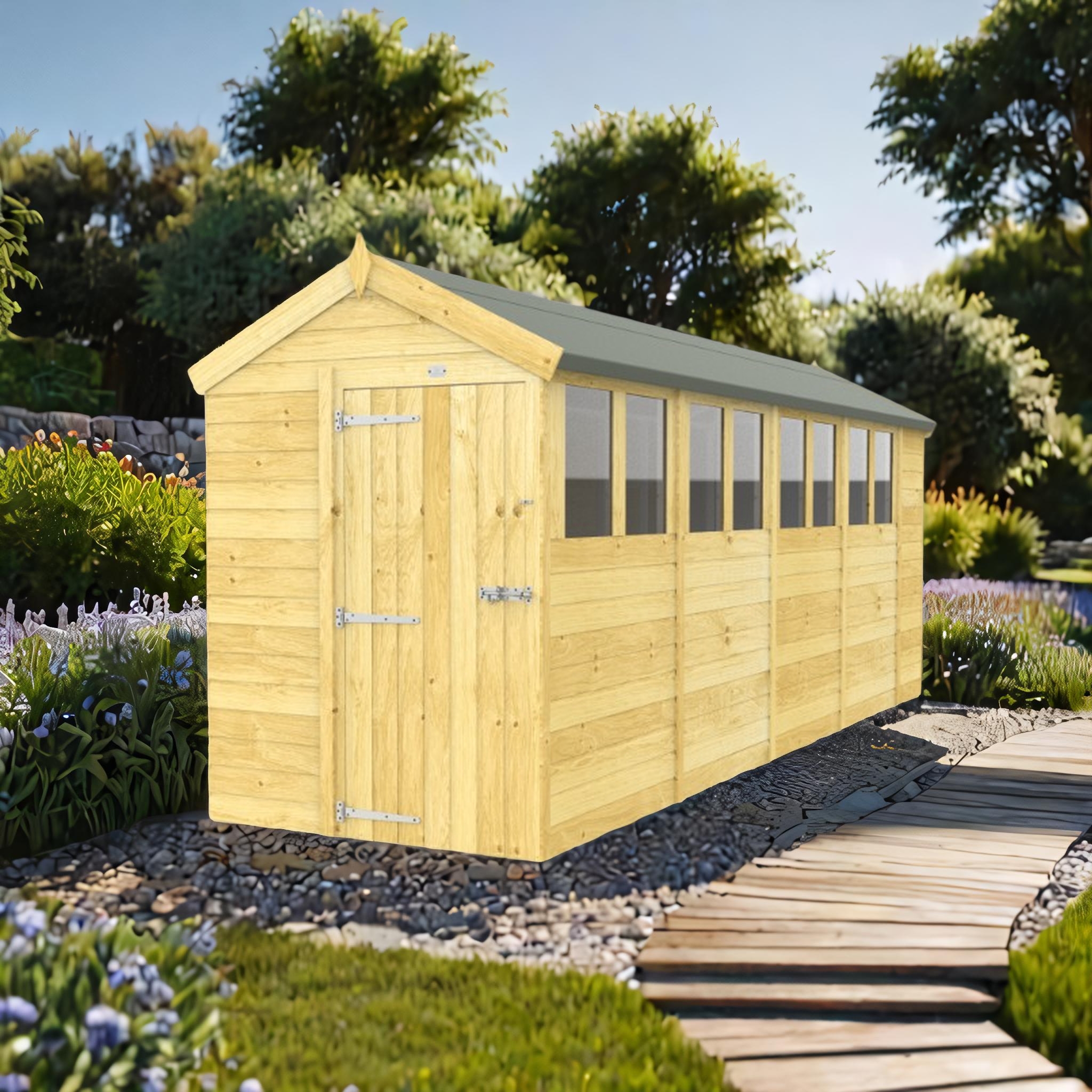5ft x 18ft Apex Shed