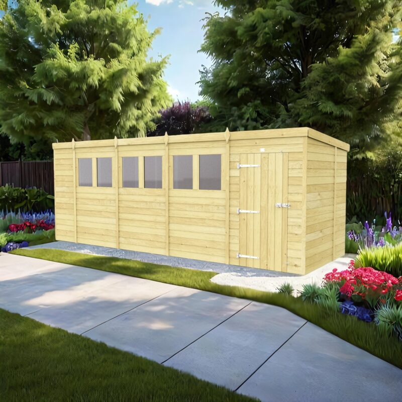 18ft x 6ft Pent Shed
