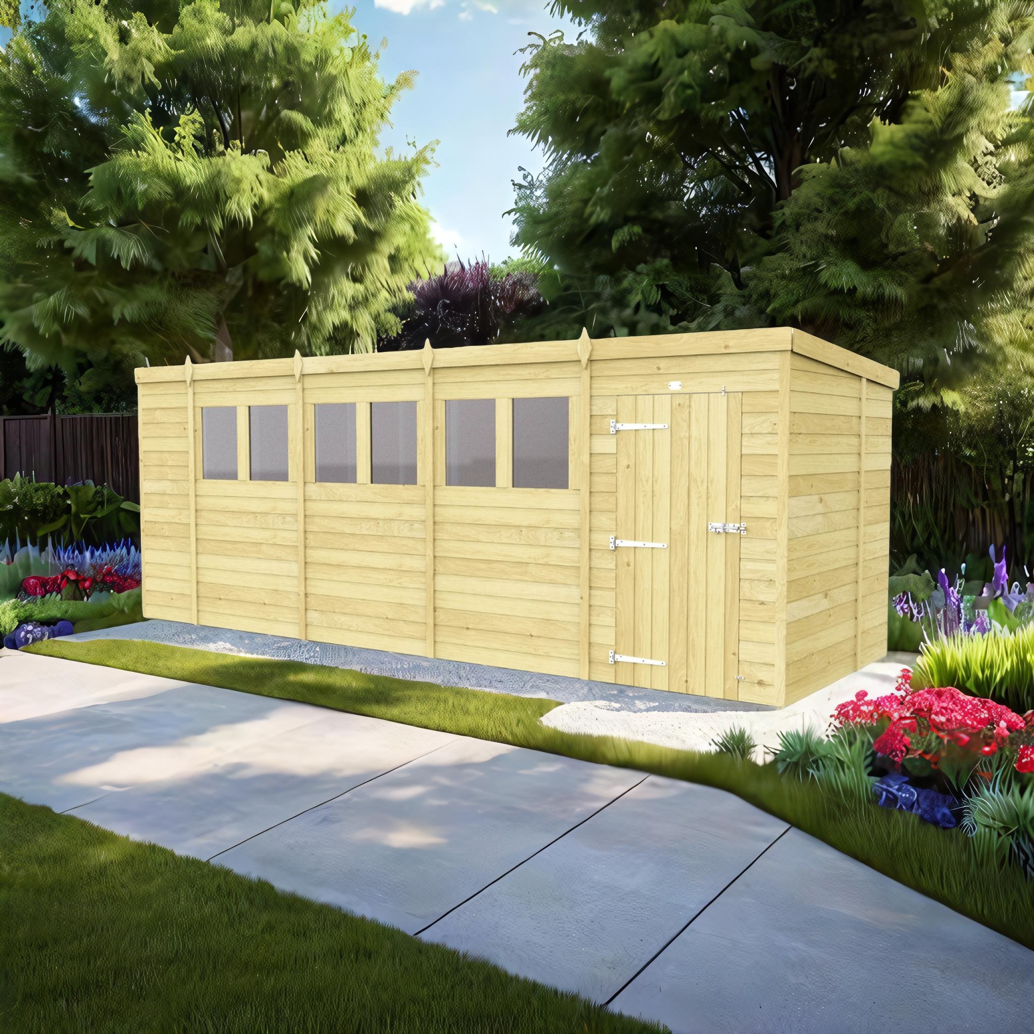 18ft x 6ft Pent Shed