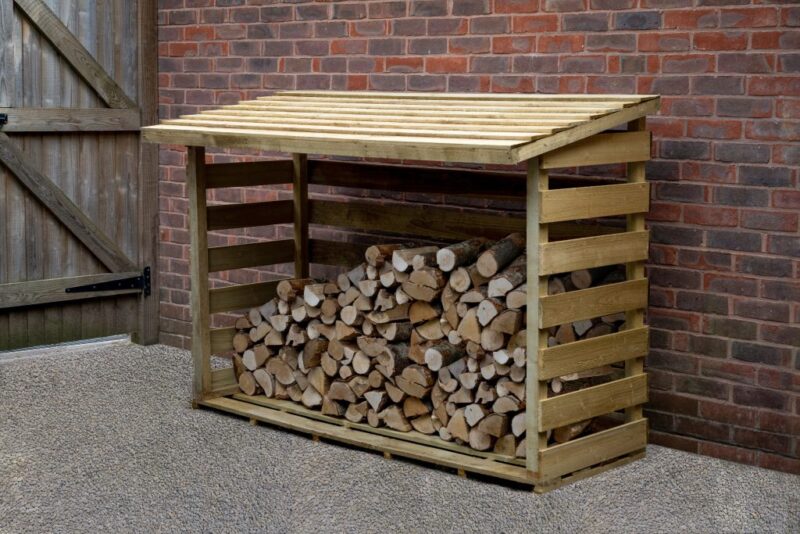 Large Wooden Pent Log Store