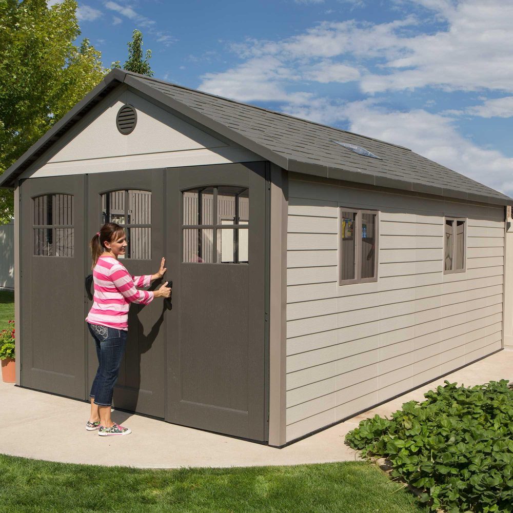 Lifetime 11ft x 18.5ft Garden Shed - Heavy Duty Outdoor HDPE Plastic Unit - Image 7