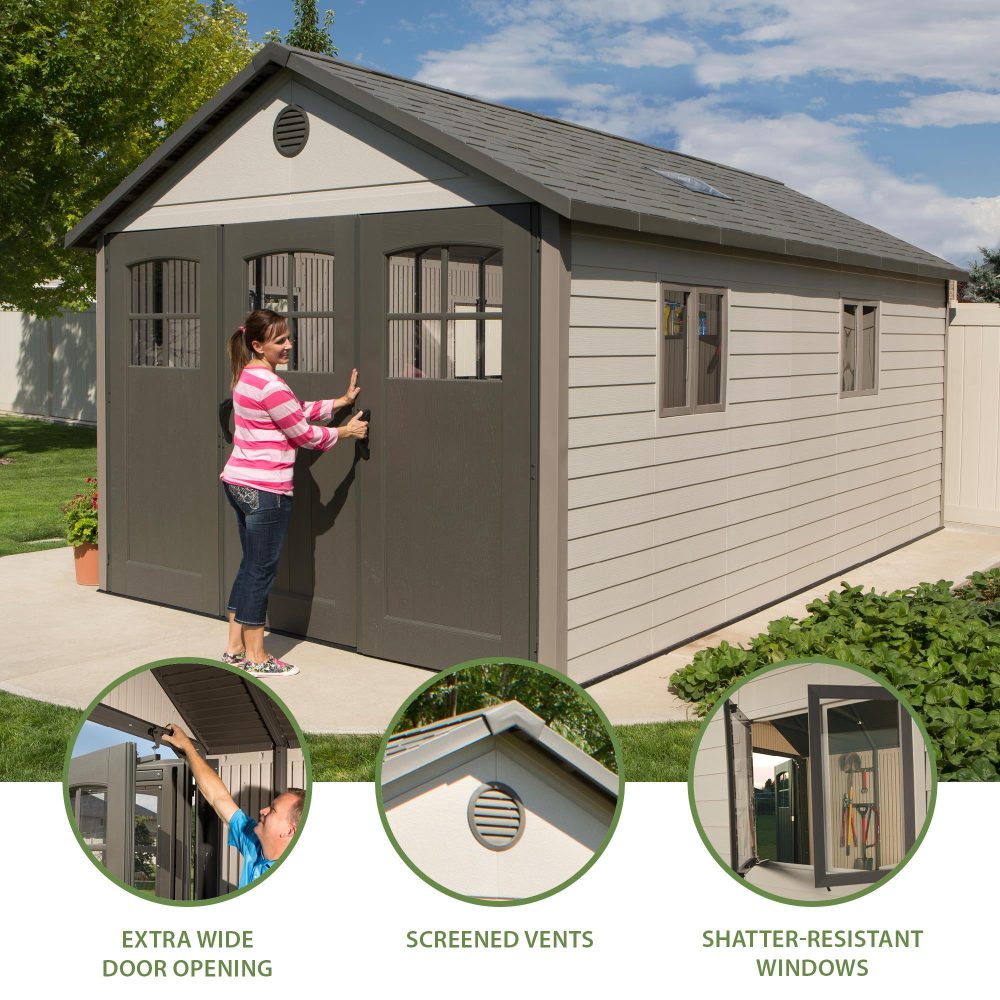 Lifetime 11ft x 18.5ft Garden Shed - Heavy Duty Outdoor HDPE Plastic Unit - Image 20
