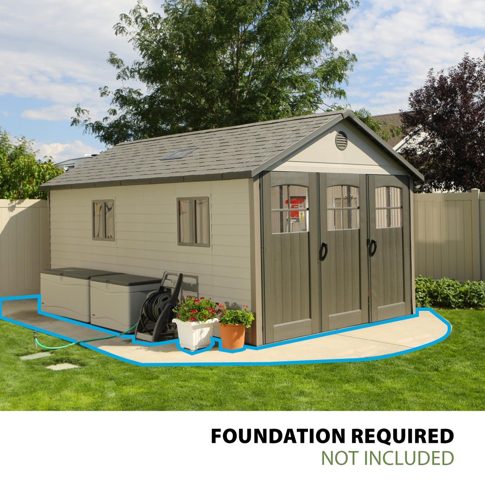 Lifetime 11ft x 18.5ft Garden Shed - Heavy Duty Outdoor HDPE Plastic Unit - Image 21