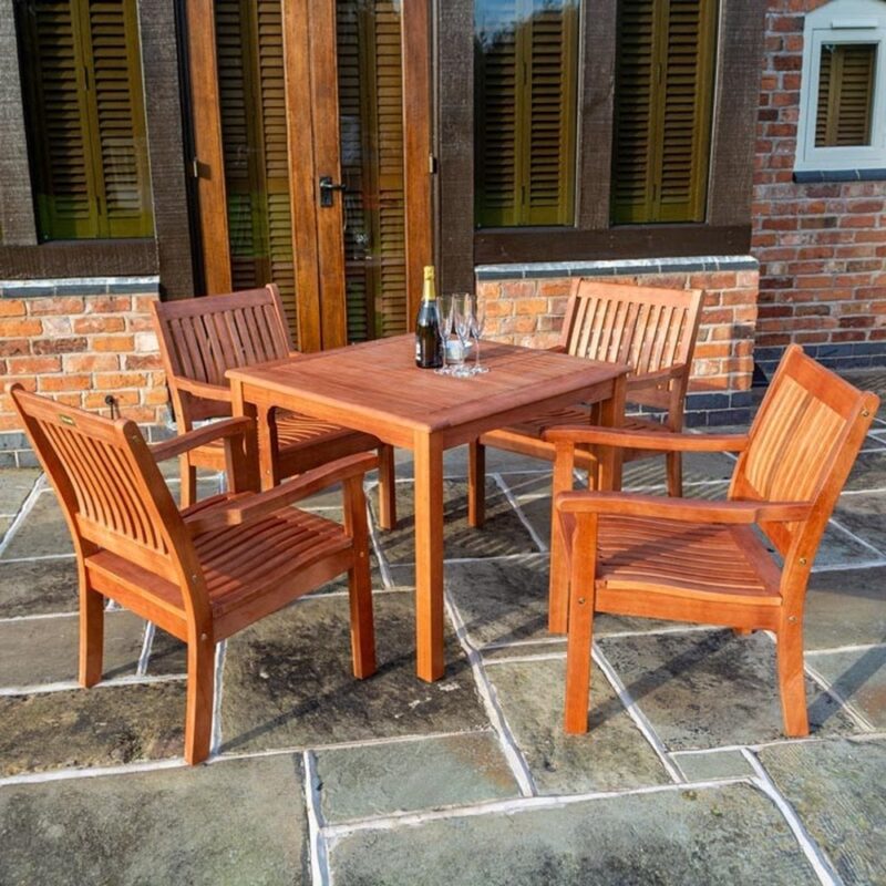 Rowlinson Willington Wooden Garden Square Dining Table & Chairs - 4 Seats