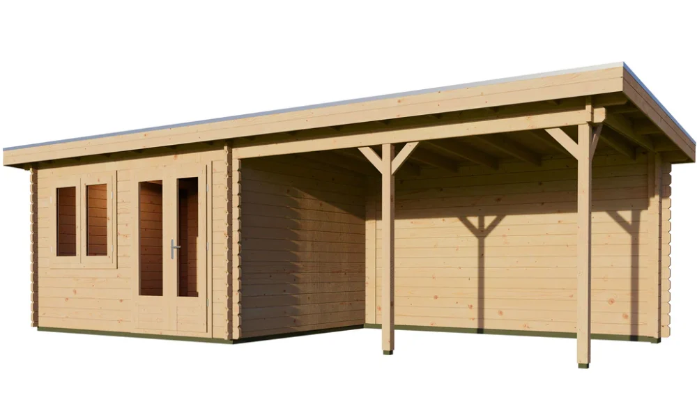 Woodpro Log Cabin With Canopy - 25 x 10ft - Image 2