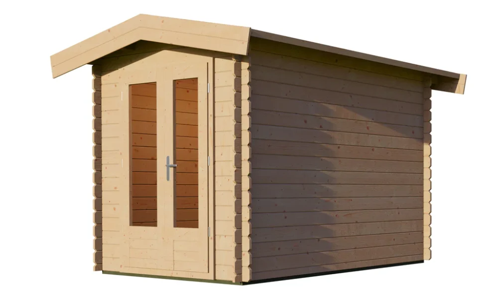 Woodpro Log Cabin 6.5 x 10ft Double Doors - Image 2