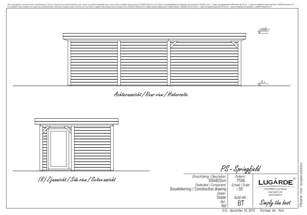 Lugarde Springfield PS13 - 27 x 11ft Summerhouse With Veranda - Image 4