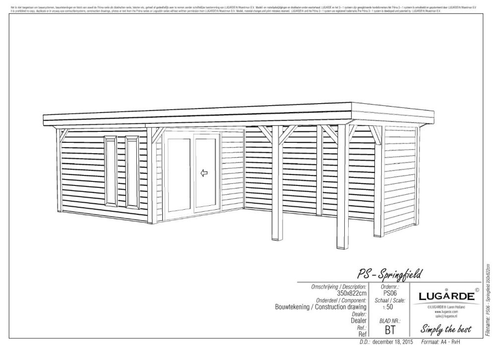 Lugarde Springfield PS13 - 27 x 11ft Summerhouse With Veranda - Image 3