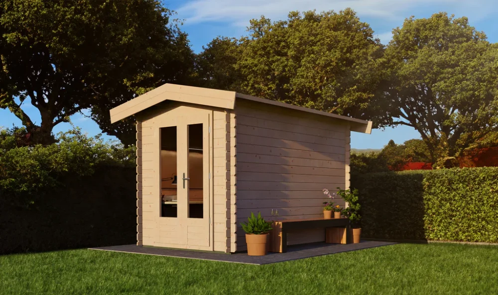 Woodpro Log Cabin 6.5 x 10ft Double Doors