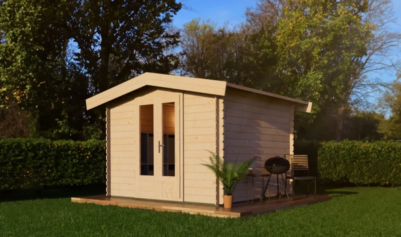 Woodpro Log Cabin 10 x 8ft Double Doors