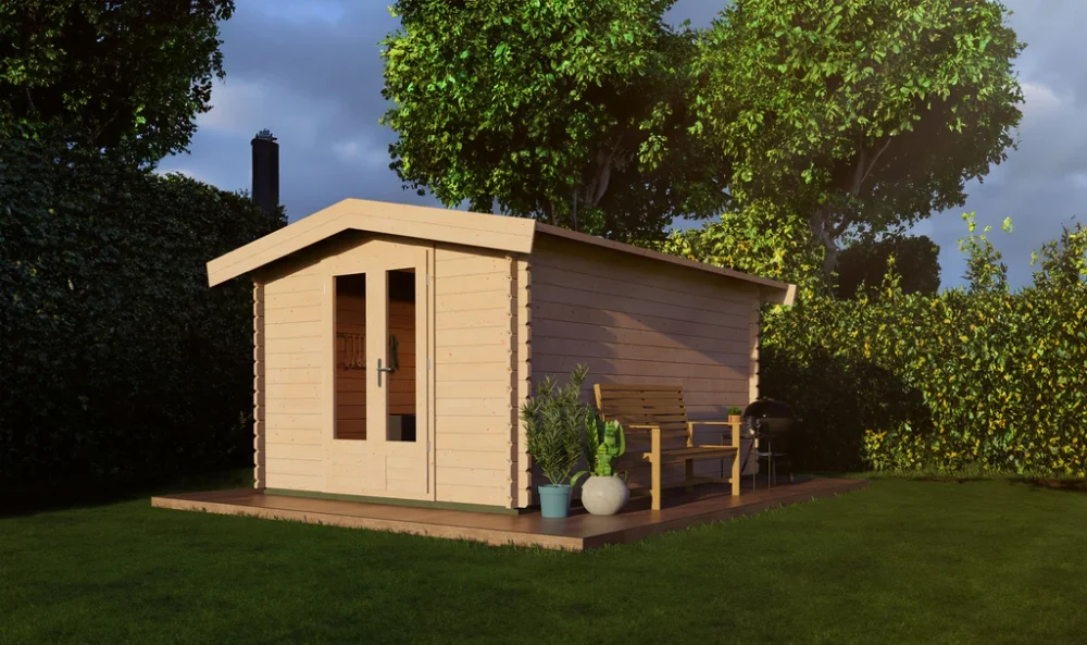 Woodpro Log Cabin 10 x 13ft Double Doors