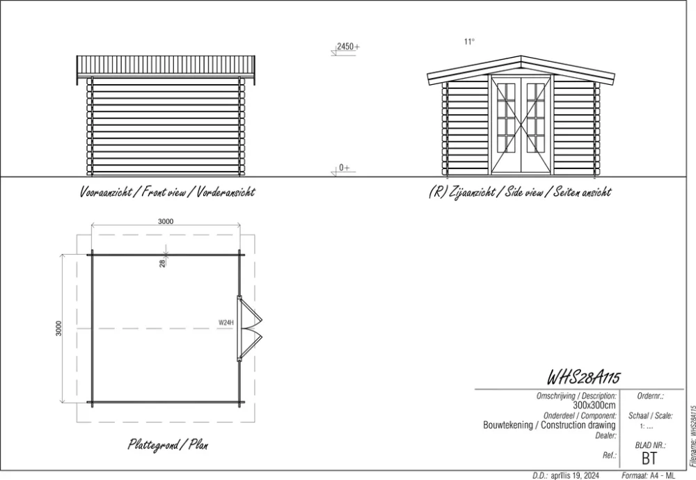 Woodpro Log Cabin 10 x 10ft Double Doors - Image 5