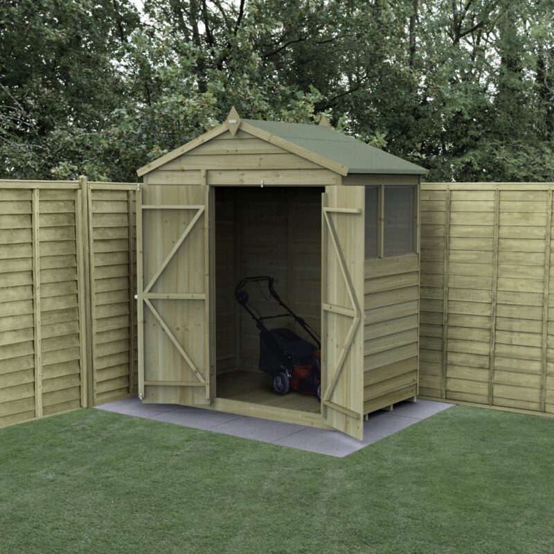 Forest 4LIFE Apex Shed 6x4 - Double Door - 2 Windows
