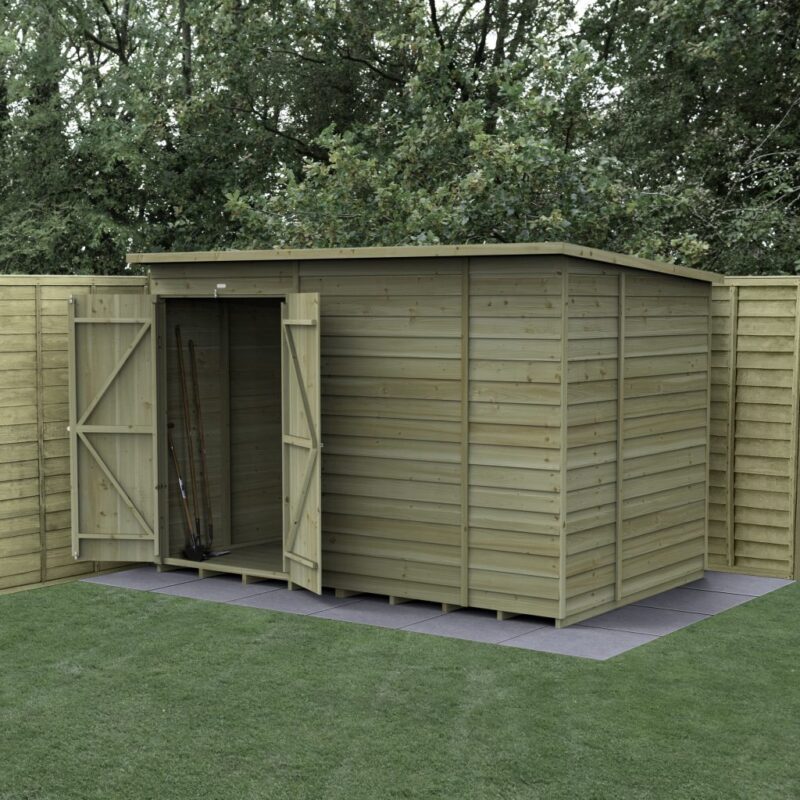 Forest 4LIFE Pent Shed 10x6 - No Windows - Double Door