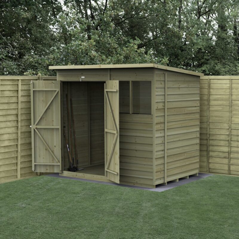 Forest 4LIFE Pent Shed 7x5 - 2 Windows - Double Door