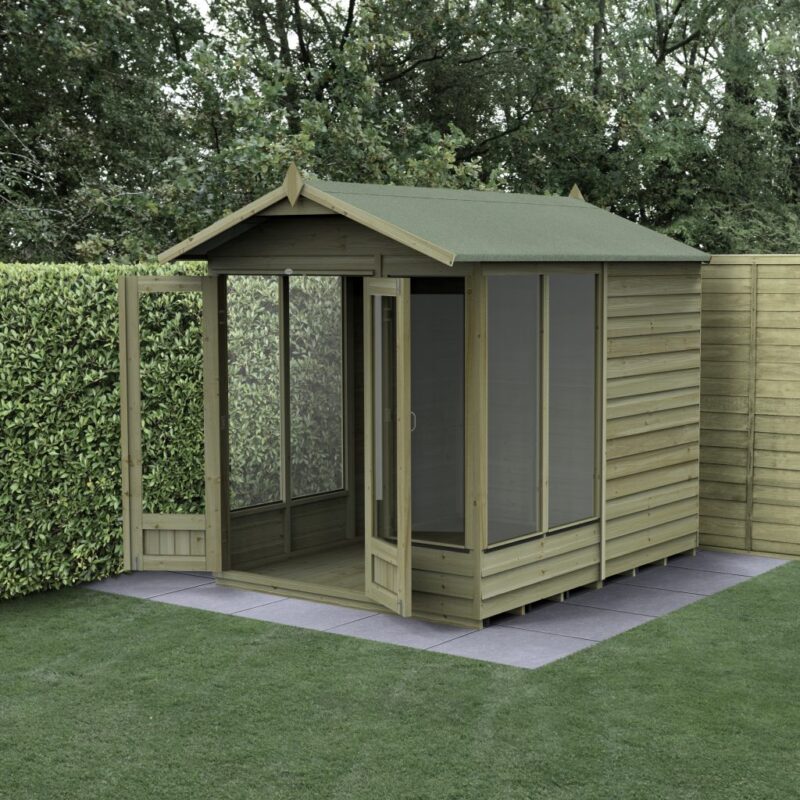 Forest 4LIFE Apex Summerhouse 6x8 - Double Door - 5 Window
