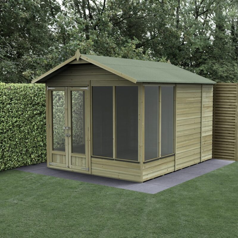 Forest Beckwood Apex Summerhouse 8x10 - Double Door - 6 Windows