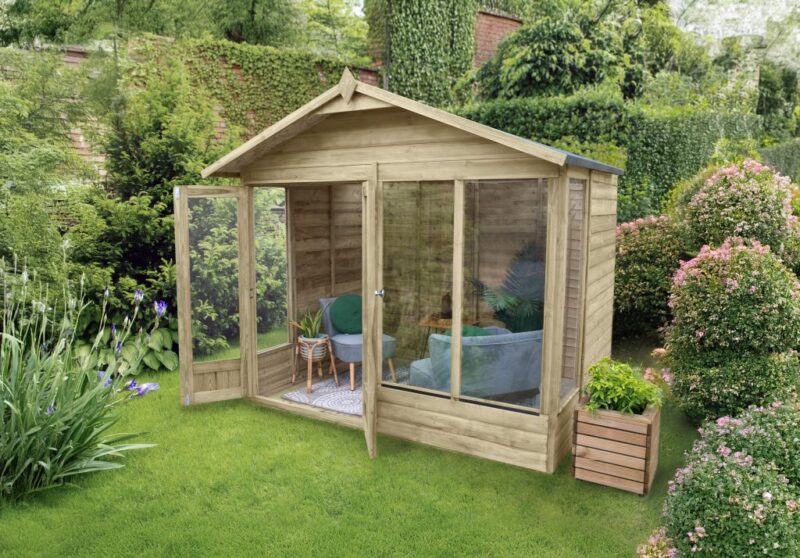 Forest Beckwood Apex Summerhouse 8x6 - Double Door - 4 Windows