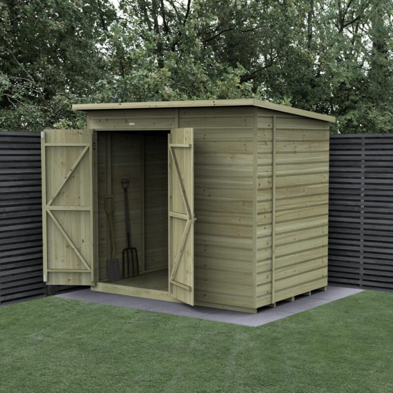 Forest Beckwood 7x5 Pent Shed - No Windows - Double Door