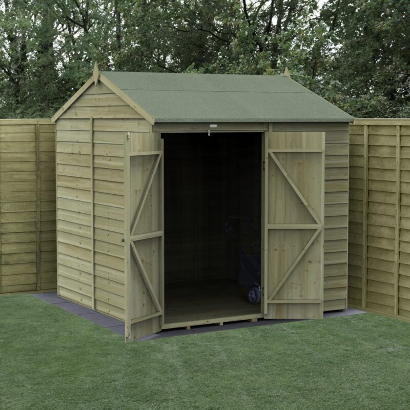 Forest 4LIFE Reverse Apex Shed 7x7 - Double Door, No Windows
