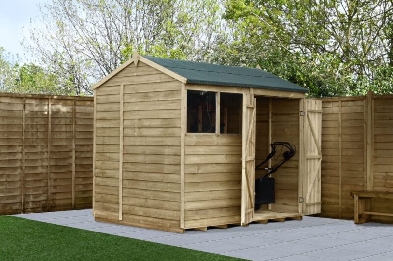 Forest 4LIFE Reverse Apex Shed 8x6 - Double Door, 2 Windows