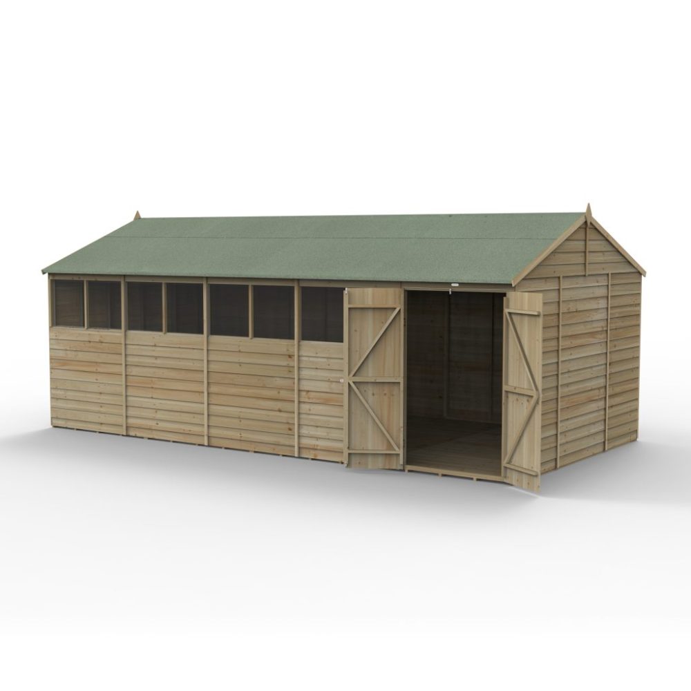 Forest 4LIFE Reverse Apex Shed 20x10 - Double Door, 8 Windows - Image 3