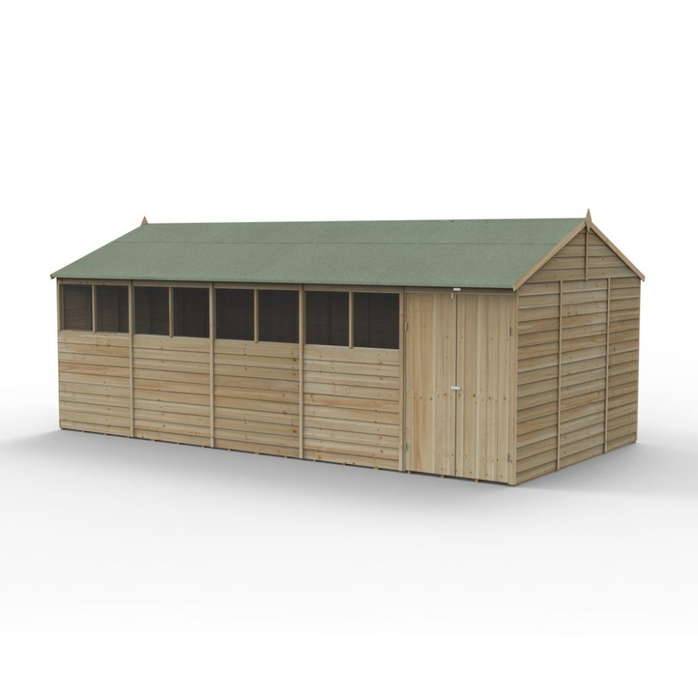Forest 4LIFE Reverse Apex Shed 20x10 - Double Door, 8 Windows - Image 2