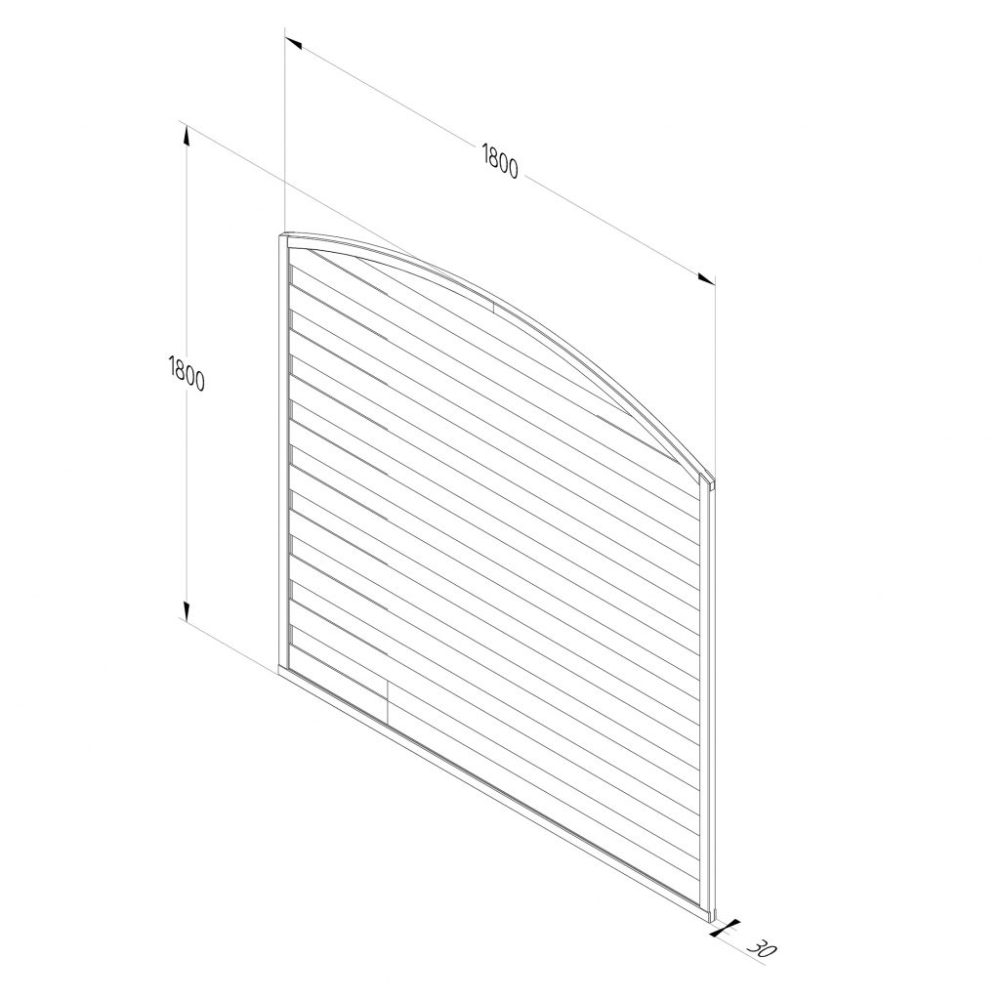 Forest Garden 6ft x 6ft (1.8m x 1.8m) Pressure Treated Decorative Dome Top Fence Panel - Image 3