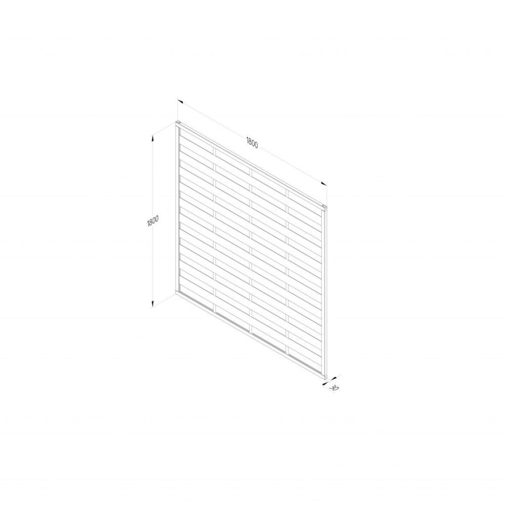 Forest Garden 6ft x 6ft (1.8m x 1.8m) Pressure Treated Decorative Flat Top Fence Panel - Image 3