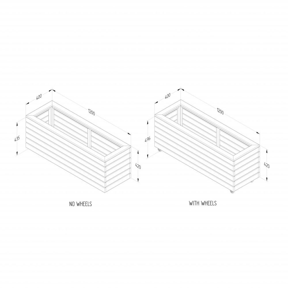 Forest Linear Planter - Long with Wheels - Image 6
