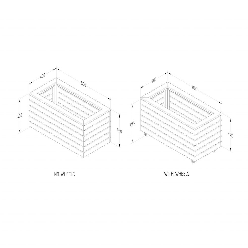 Forest Linear Planter - Double with Wheels - Image 6
