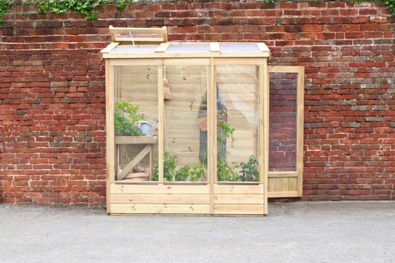 Forest Lean To Greenhouse 4 x 6 Solid Back