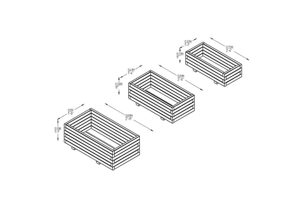 Forest Durham Rectangular Planter - Set of 3 - Image 3