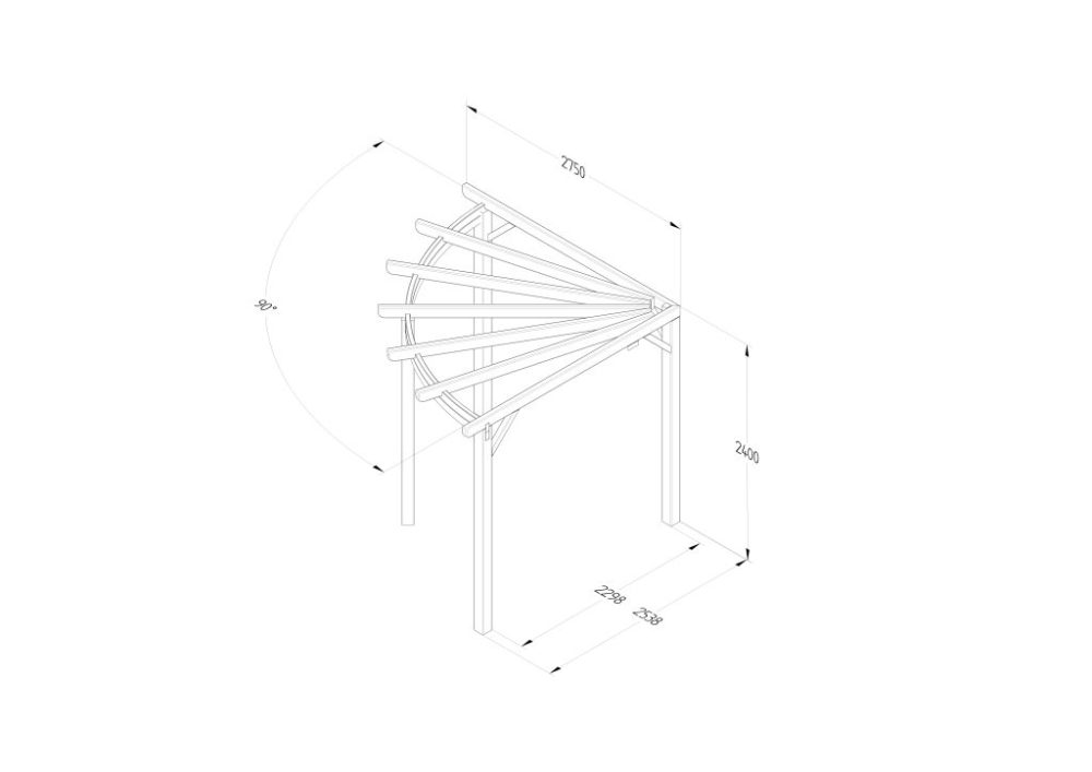 Forest Premium 90 Degree Radial Pergola - Image 3