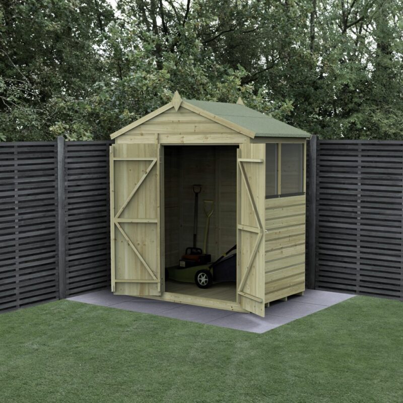 Forest Beckwood 6x4 Apex Shed - 2 Windows - Double Door