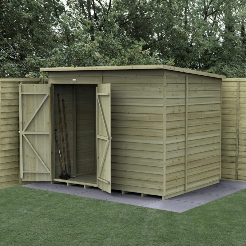 Forest 4LIFE Pent Shed 8x6 - No Windows - Double Door