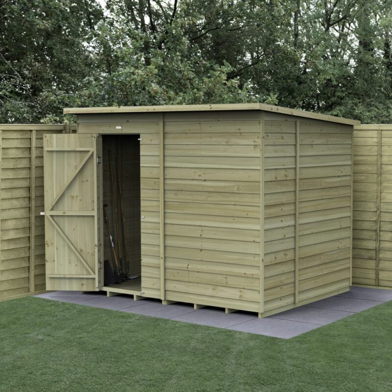 Forest 4LIFE Pent Shed 8x6 - Single Door - No Windows