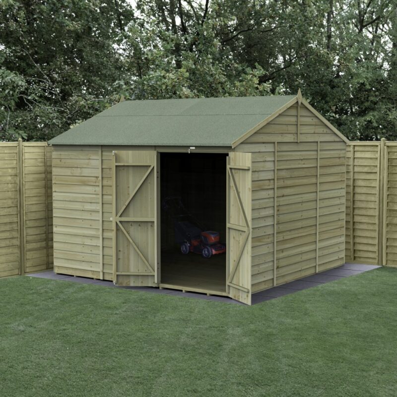 Forest 4LIFE Reverse Apex Shed 10x10 - Double Door - No Windows