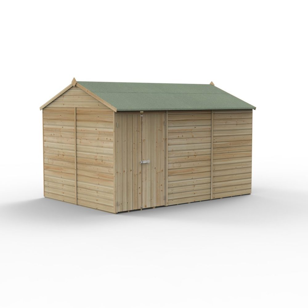 Forest Beckwood 12x8 Reverse Apex Shed - No Windows - Double Door - Image 3