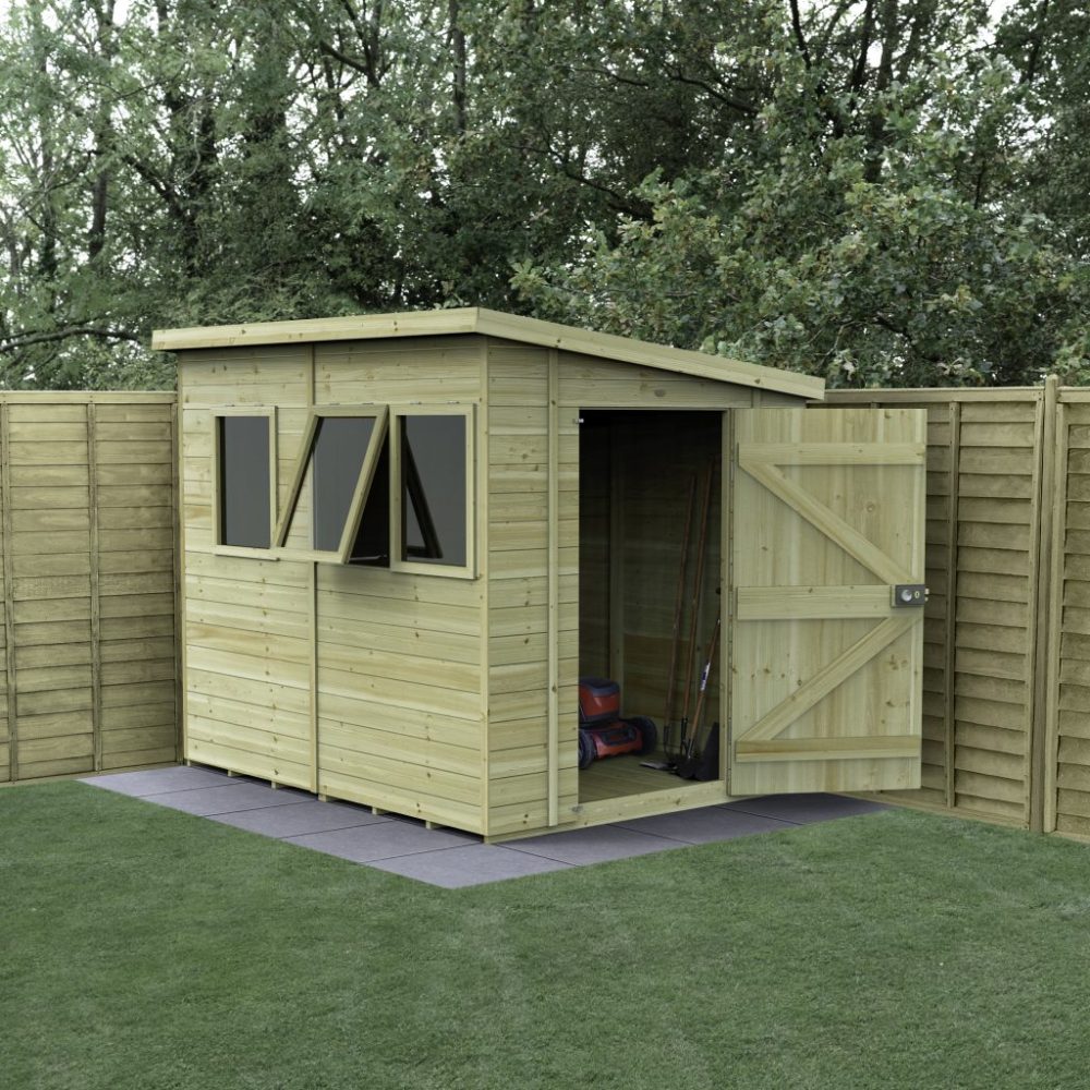 Forest Timberdale 8x6 Pent Shed - Three Windows