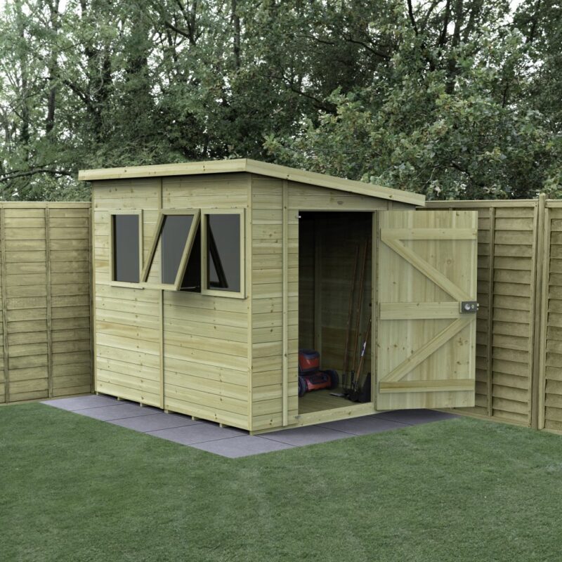 Forest Timberdale 8x6 Pent Shed - Three Windows