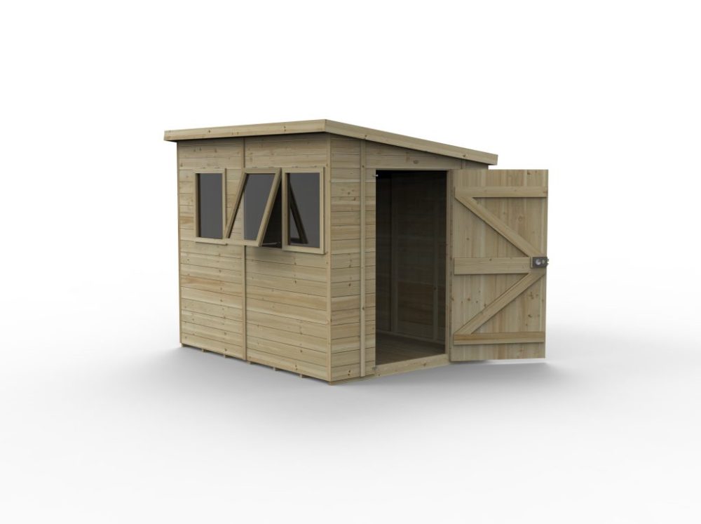Forest Timberdale 8x6 Pent Shed - Three Windows - Image 3