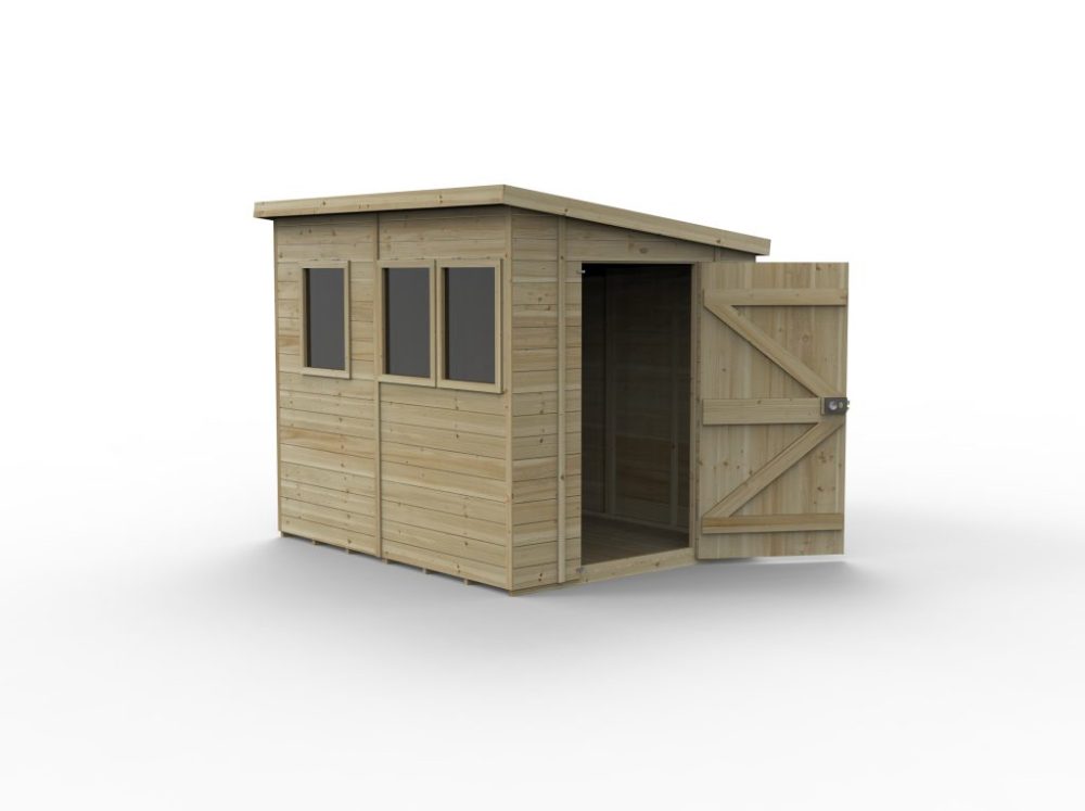 Forest Timberdale 8x6 Pent Shed - Three Windows - Image 2