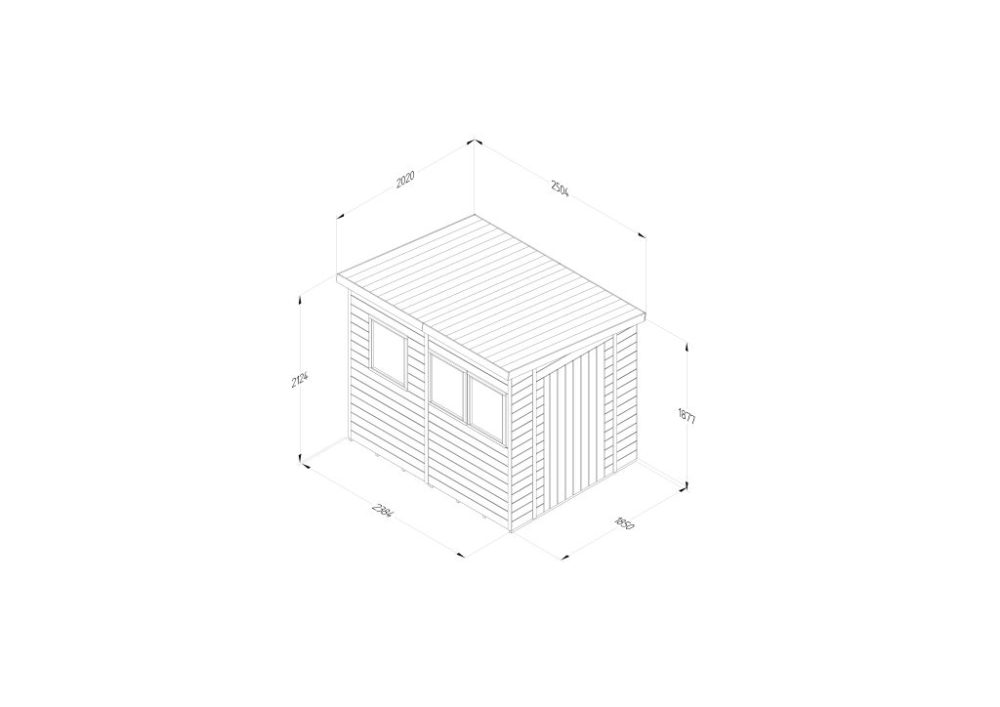 Forest Timberdale 8x6 Pent Shed - Three Windows - Image 4