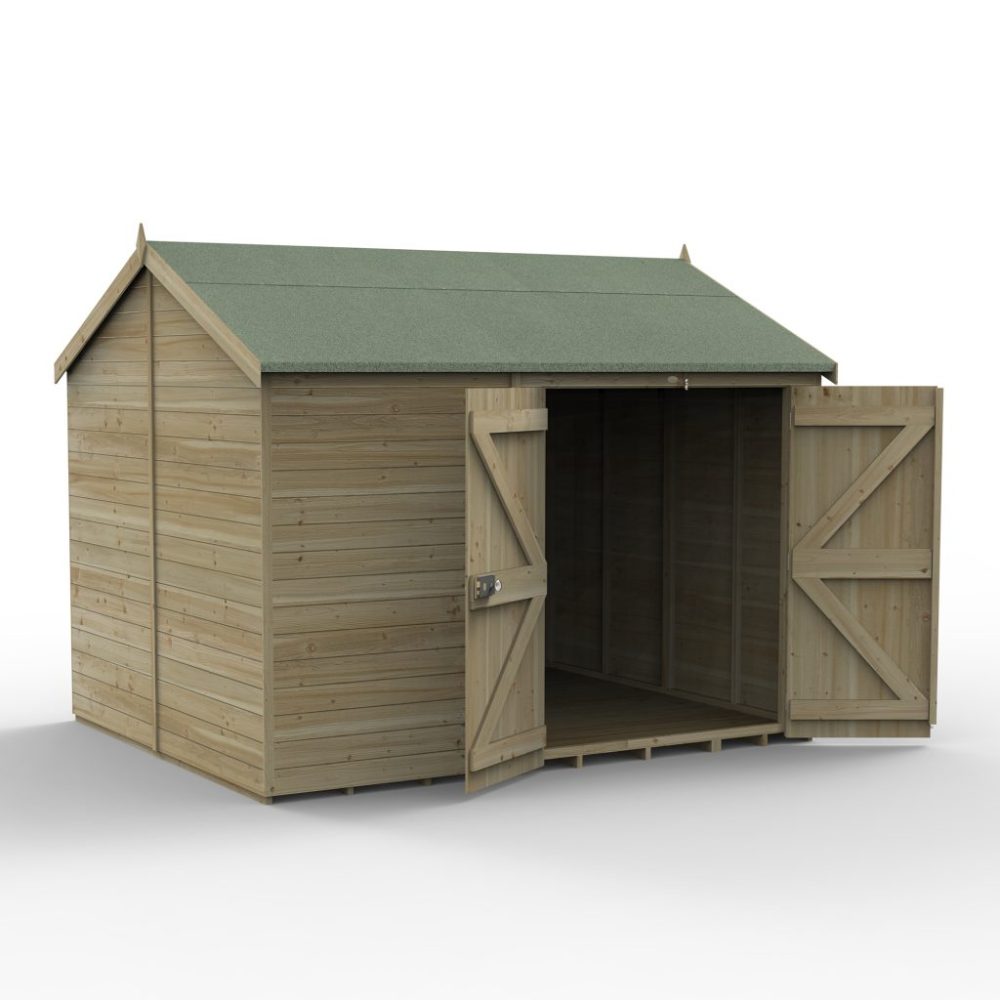 Timberdale Timberdale 10x8 Reverse Apex Shed No Window - Double Door - Image 3