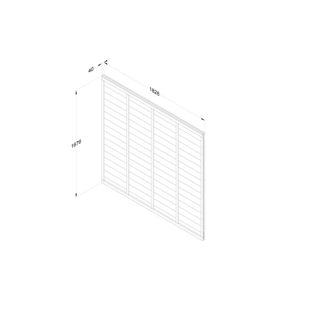 Forest Garden 6ft x 5.6ft (1.83m x 1.68m) Pressure Treated Superlap Fence Panel - Image 3