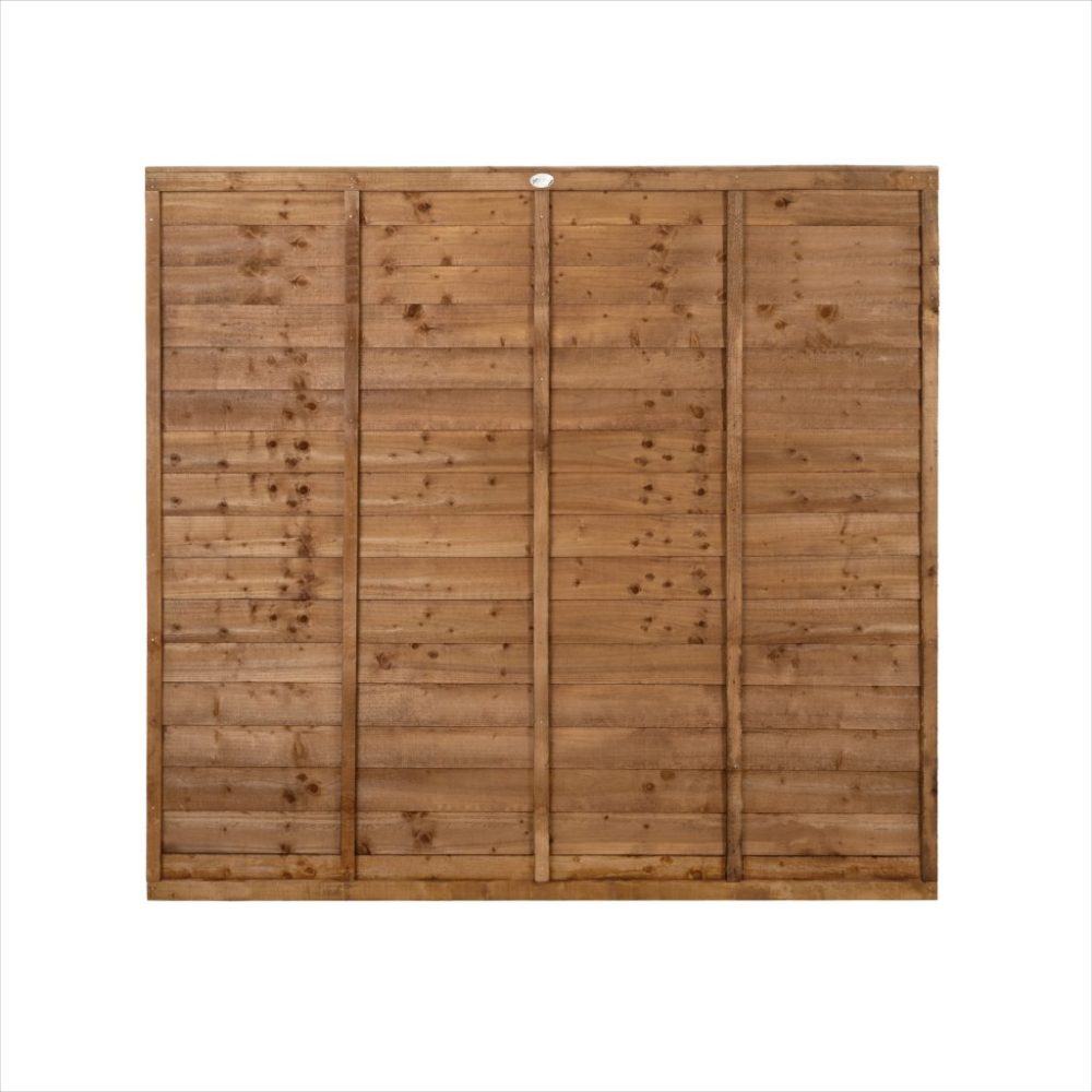 Forest Garden 6ft x 6ft (1.83m x 1.83m) Brown Pressure Treated Superlap Fence Panel - Image 4