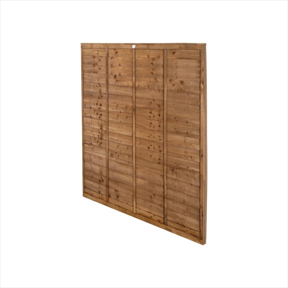 Forest Garden 6ft x 6ft (1.83m x 1.83m) Brown Pressure Treated Superlap Fence Panel - Image 3