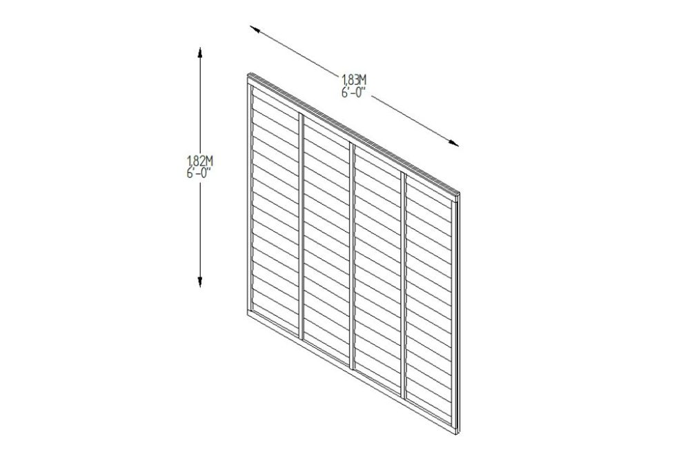 Forest Garden 6ft x 6ft (1.83m x 1.83m) Pressure Treated Superlap Fence Panel - Image 4