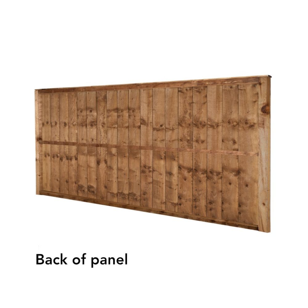 Forest Garden 6ft x 3ft (1.83m x 0.93m) Pressure Treated Brown Closeboard Fence Panel - Image 4